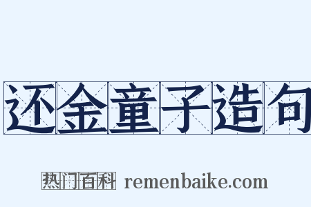 还金童子造句是什么意思的图片
